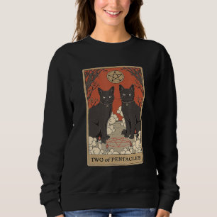 Two Of Pentacles Tarot Card Cat Sweatshirt