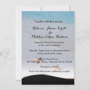 Two of Us/Ocean Love Starfish Beach Wedding Invite
