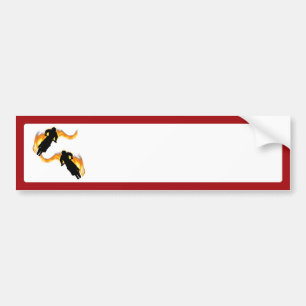 Two Off Road Dirt Bikes with Flames Bumper Sticker