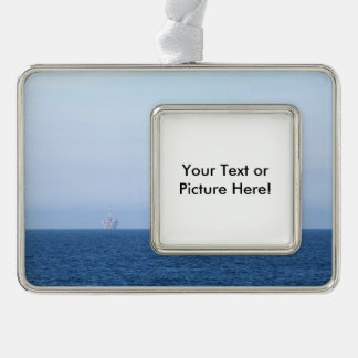 Two Oil Rigs Silver Plated Framed Ornament