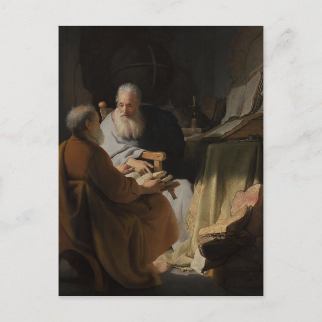 Two Old Men Disputing by Rembrandt Postcard (Front)