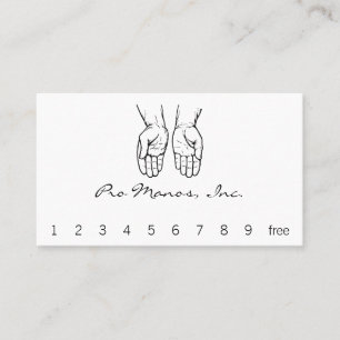 Two Open Hands (Black and White) Loyalty Card