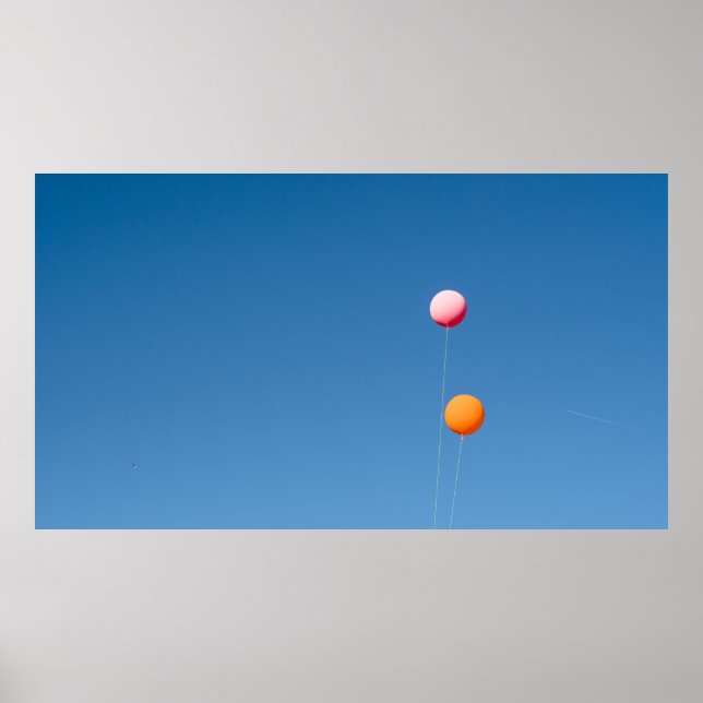 Two orange and pink balloons poster (Front)