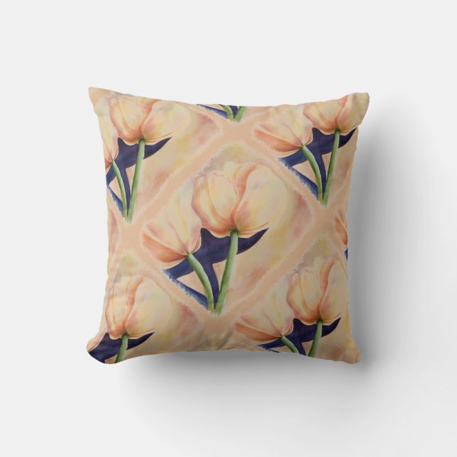 TWO ORANGE TULIPS PILLOW TITLE (Front)