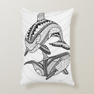 Two Orcas Adult Colouring Pillow