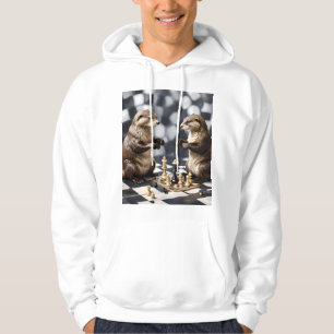 Two Otters Playing Chess, Hoodie
