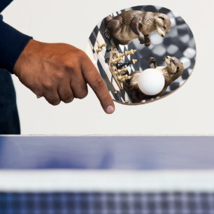 Two Otters Playing Chess,  Ping Pong Paddle