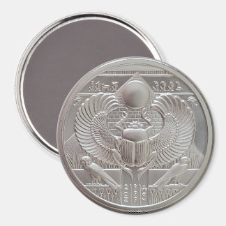 Two Ounce Silver Scarab Round  Magnet