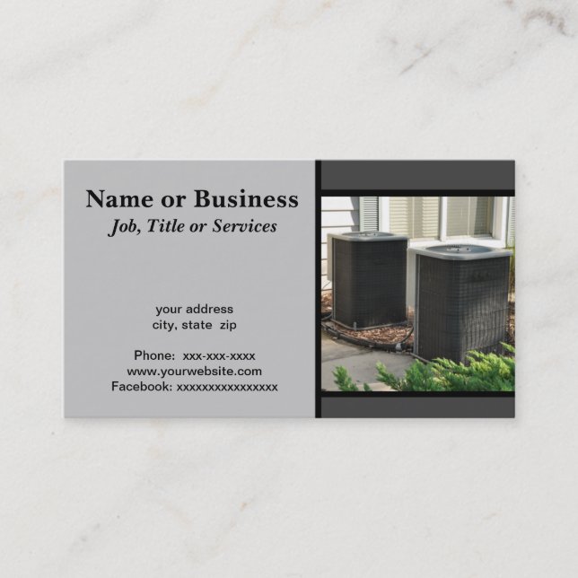 two outdoor central air conditioner units business business card (Front)