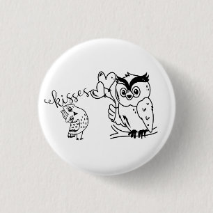 Two Owl 3 Cm Round Badge