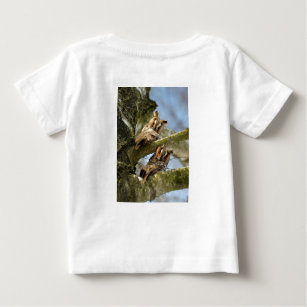 Two Owls in the Woods, birds, wildlife Baby T-Shirt