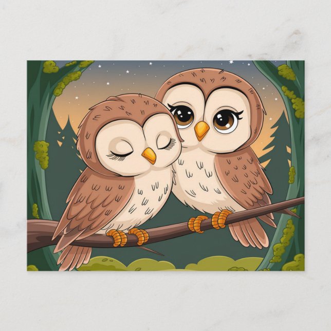 Two Owls Postcard (Front)