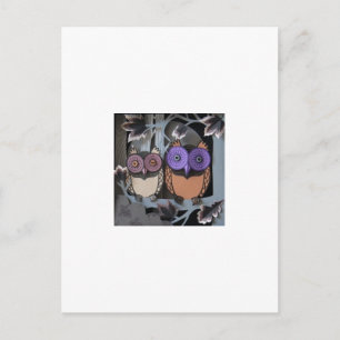 two owls postcard