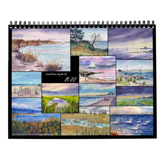 Two Page Fine Art Calendar, Coastal scenes Calendar (Back)