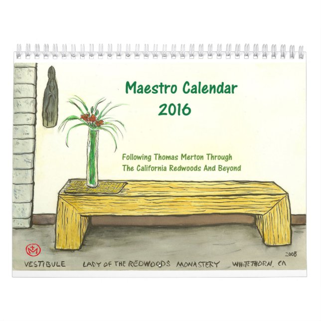 Two Page, Medium, White Calendar (Cover)