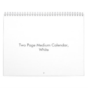 Two Page MediumCalendar, White Calendar