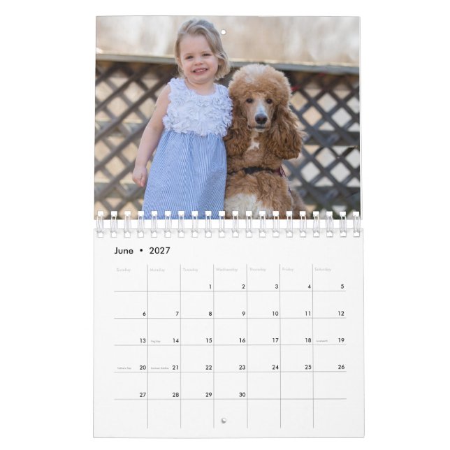 Two Page, Small, White Calendar (Jun 2027)