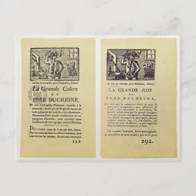 Two pages from 'La Grande Colere de Pere Postcard (Front)