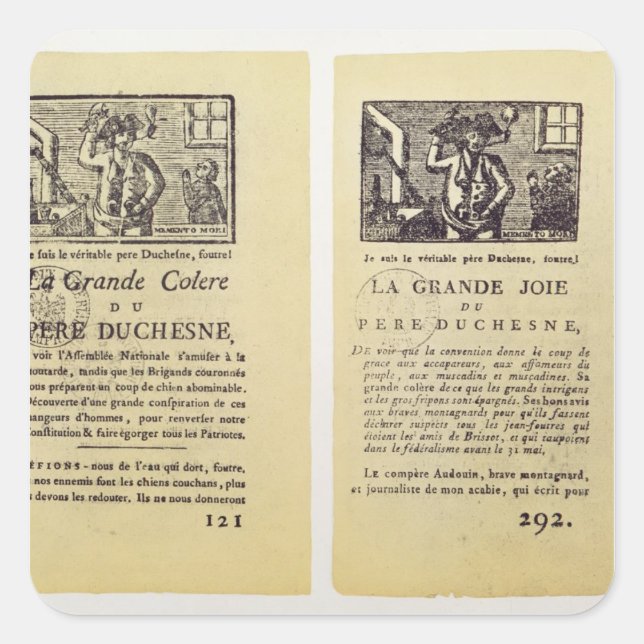 Two pages from 'La Grande Colere de Pere Square Sticker (Front)