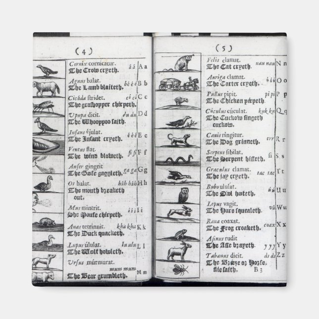 Two pages from 'Orbis Sensualium Pictus' Magnet (Front)