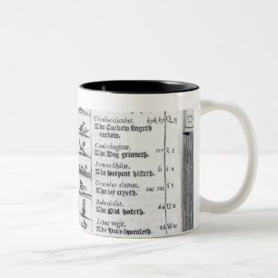 Two pages from 'Orbis Sensualium Pictus' Two-Tone Coffee Mug