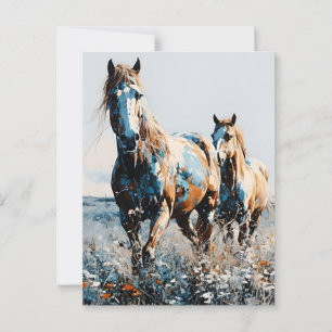 Two Paint Horses Postcard