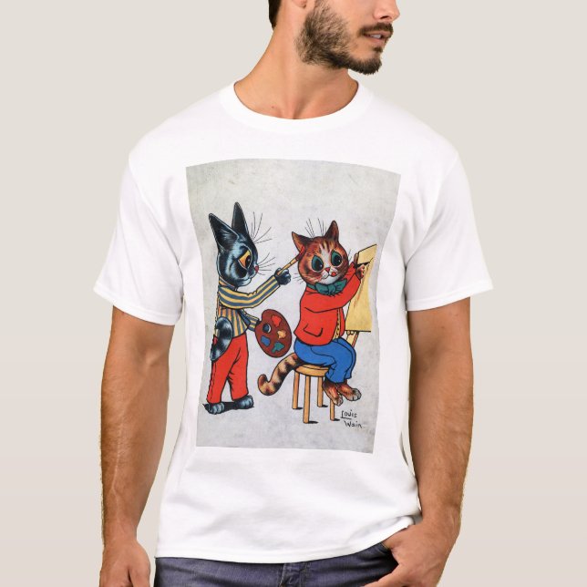 Two Painter Cat, Louis Wain T-Shirt (Front)