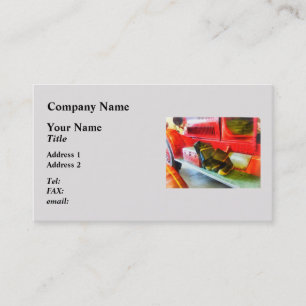 Two Pairs of Boots on Fire Truck Business Card