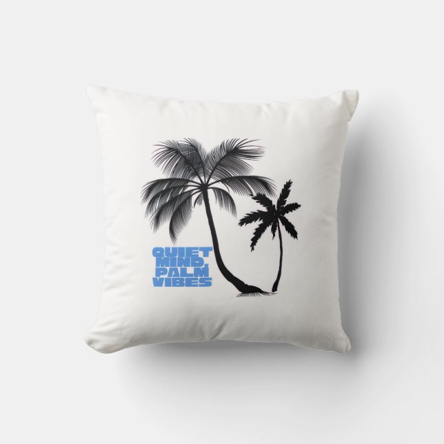 Two Palm Trees Wall Art | Tropical Minimalist Cushion (Front)