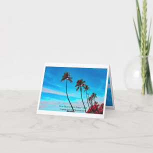 Two Palm Trees Wall Art   Tropical Minimalist Holiday Card