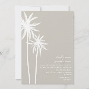 Two Palm Trees Wedding Invitation - Bride & Groom