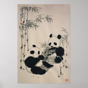 Two Pandas Poster