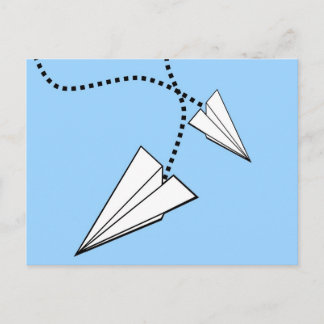 Two Paper Aeroplanes Postcard