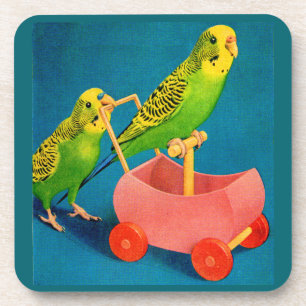 two parakeets coaster