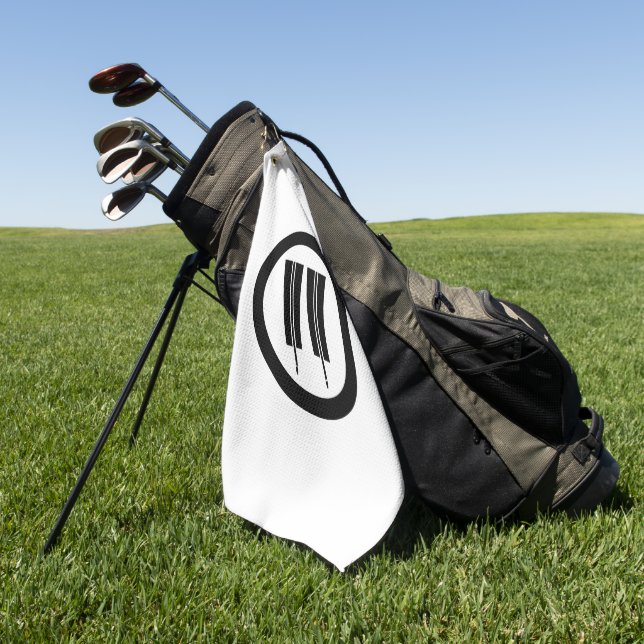Two parallel Fans in circle Golf Towels (Green)