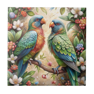 Two Parrots Ceramic Tile