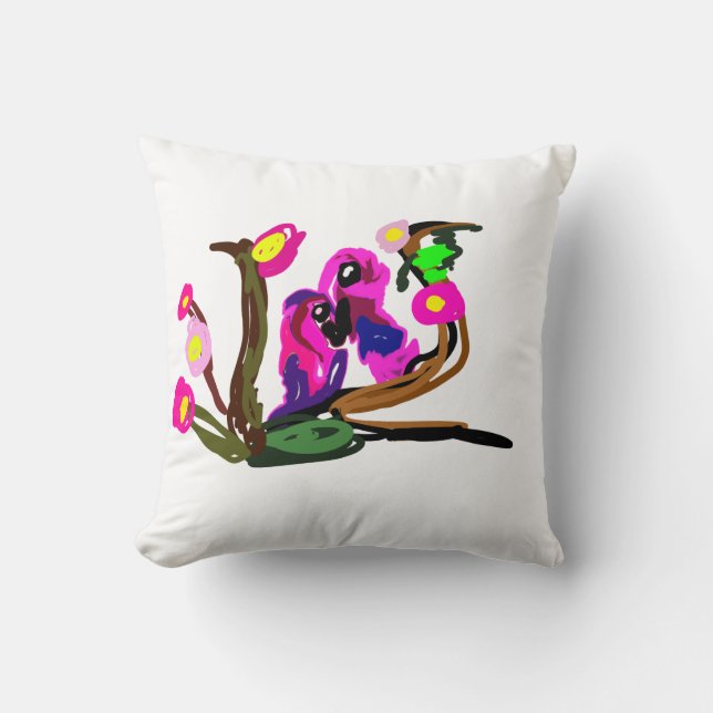 Two parrots live  cushion (Front)