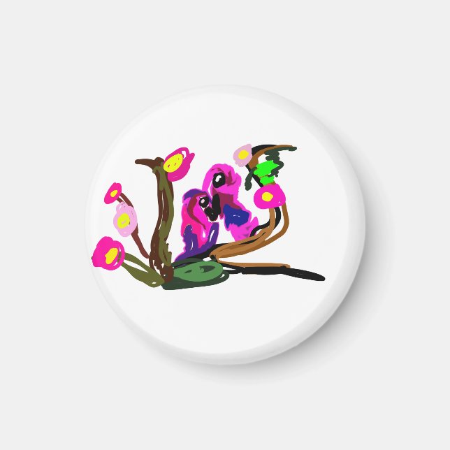 Two parrots live  magnet (Front)