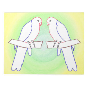 Two Parrots Outlines Colouring Sheets Notepads