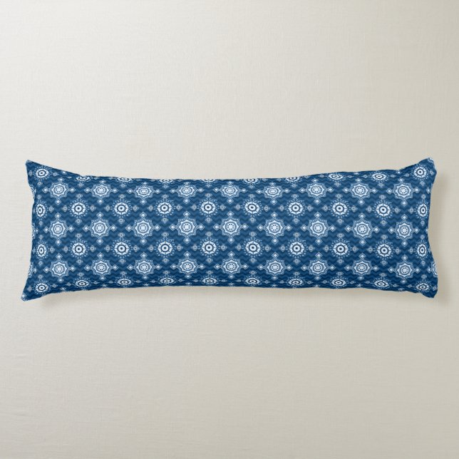 Two Patterns | Classic Blue Beautiful Body Cushion (Front)