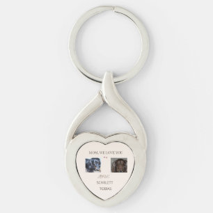 Two Paws Fill Mum's Heart With Love Key Ring