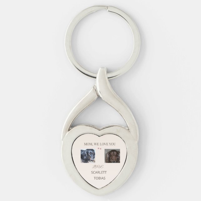 Two Paws Fill Mum's Heart With Love Key Ring (Front)