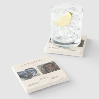 Two Paws Make Every Moment Sweeter Stone Coaster