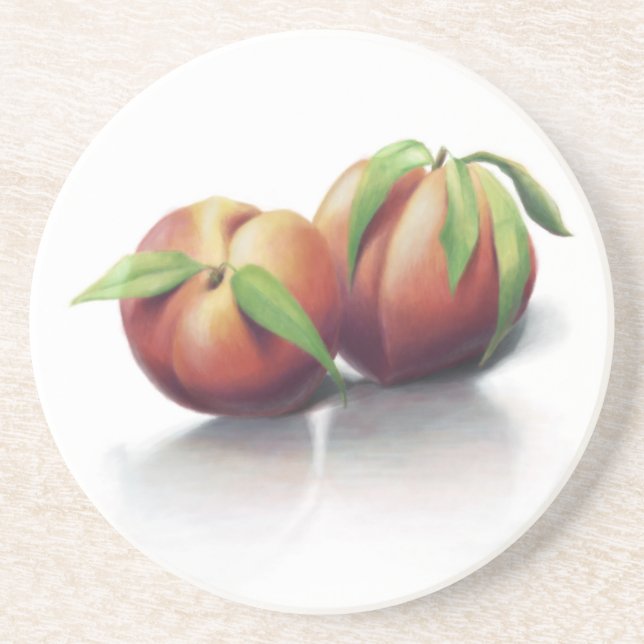 Two Peaches - Sandstone Coaster (Front)