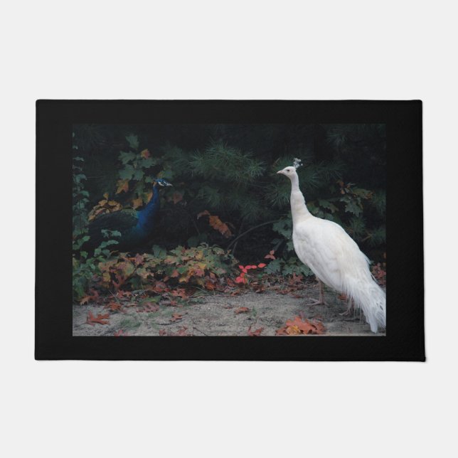 Two Peacocks Door Mat (Front)