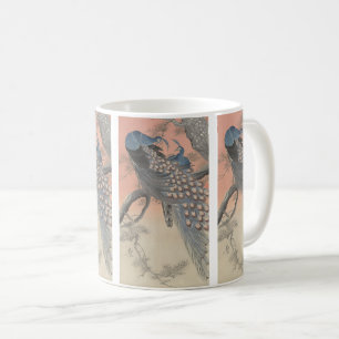 Two Peacocks on Tree Branch by Ohara Koson Coffee Mug