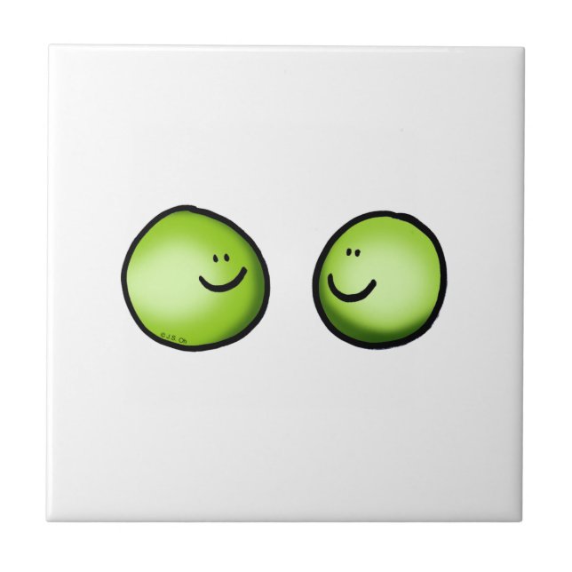 two peas ceramic tile (Front)