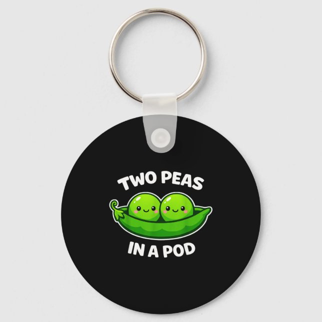 Two Peas In A D Cute Kawaii Funny  Key Ring (Front)