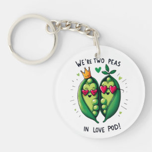Two Peas in a Love Pod Adorable Valentines  Key Ring