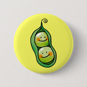 Two peas in a pod 6 cm round badge